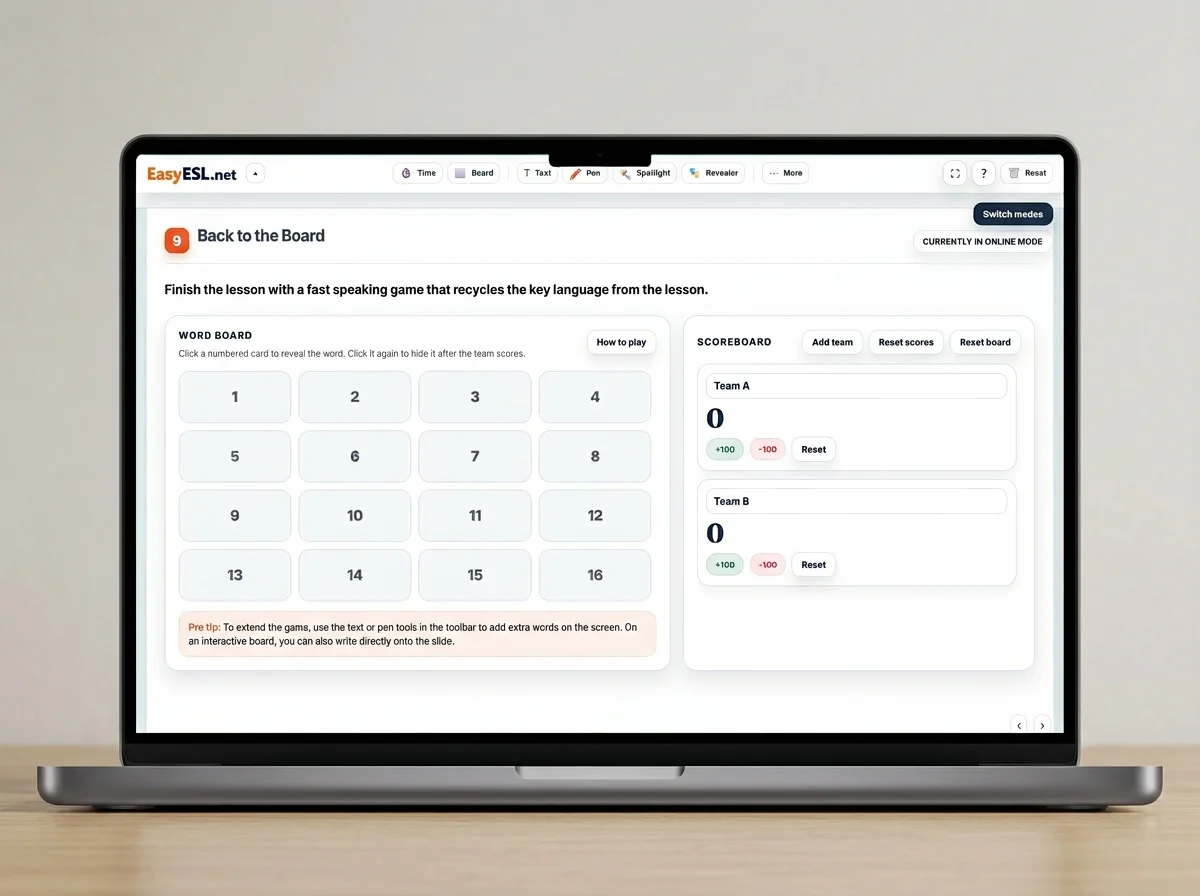 EasyESL interactive e-lesson preview
