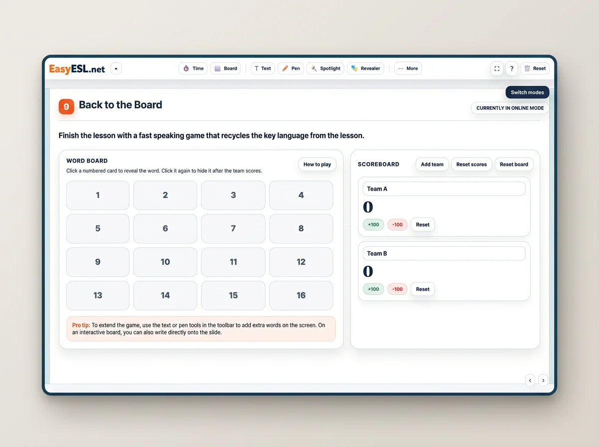 EasyESL Ultra interactive classroom engine preview