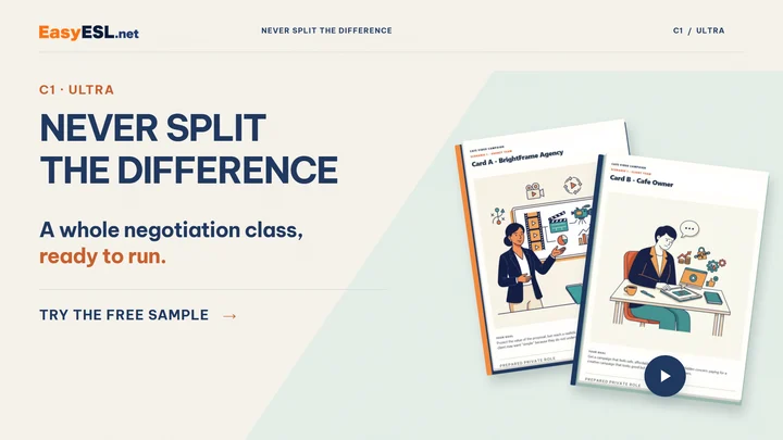 Negotiation role cards for the Never Split the Difference Ultra lesson.